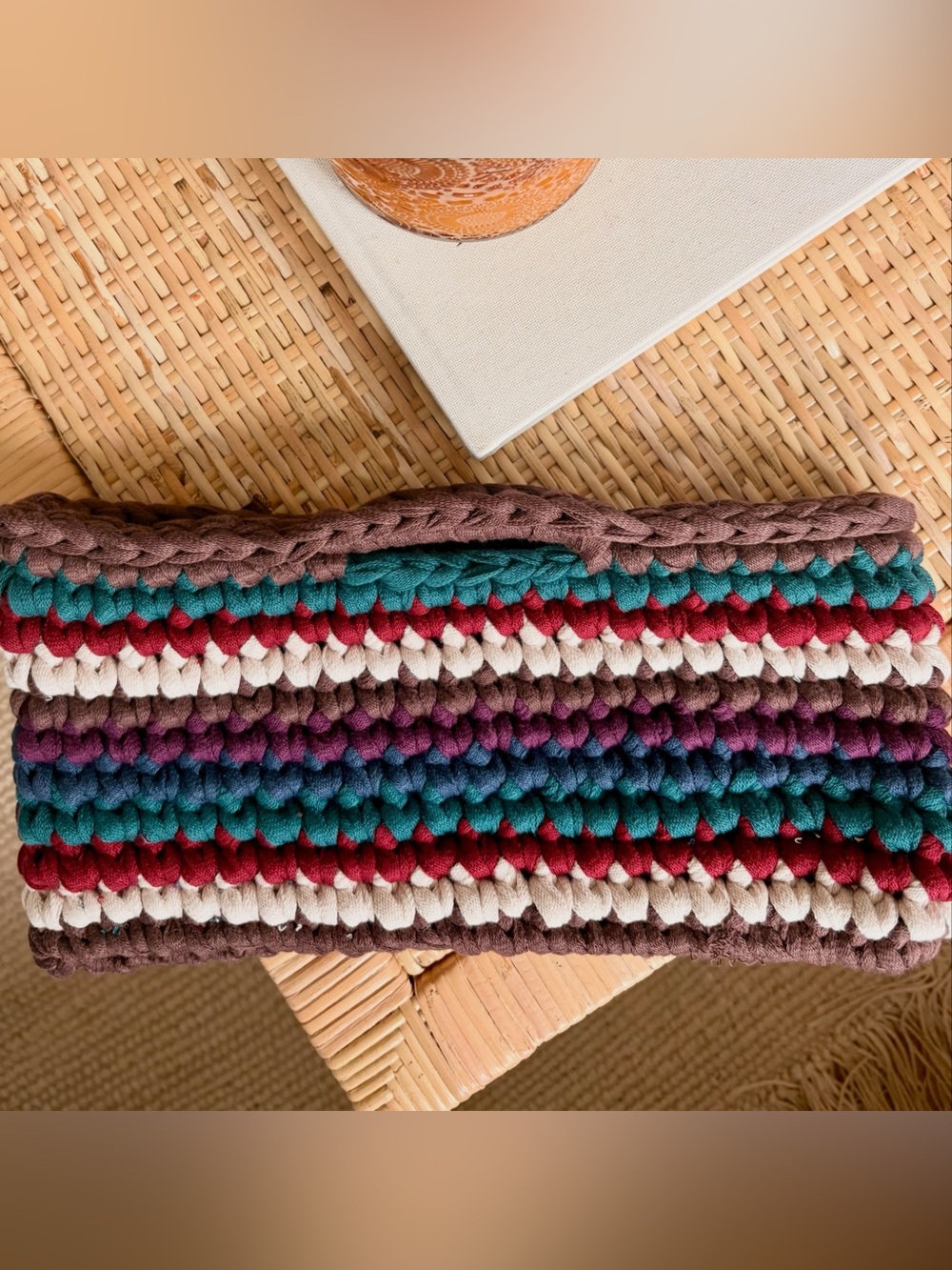 Handwoven Multicolor Crochet Clutch Bag